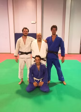 Edoardo Paluan posing for a picture during a judo session